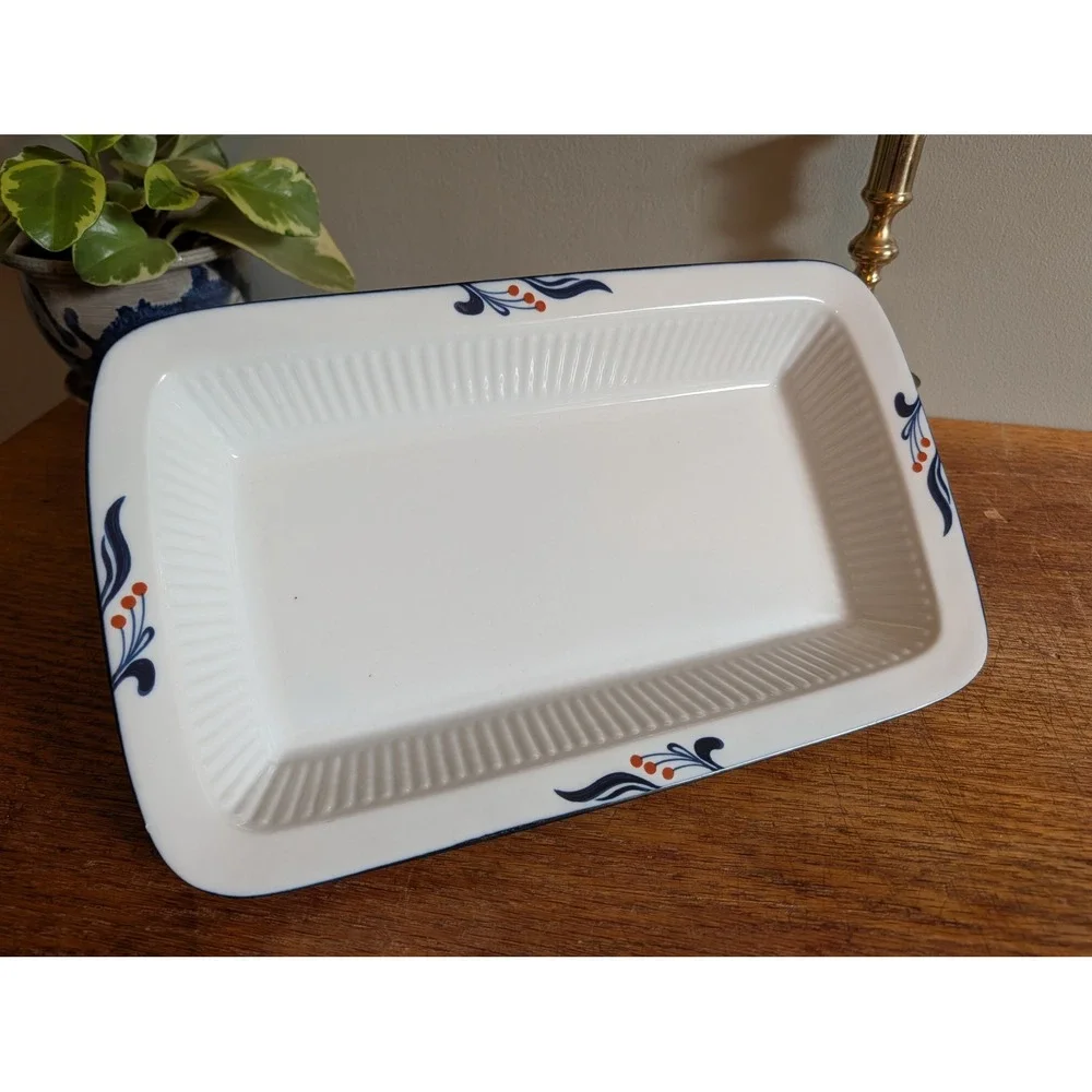 Dansk Bistro Maribo Blue Rectangular Baker Serving Dish Japan Vintage